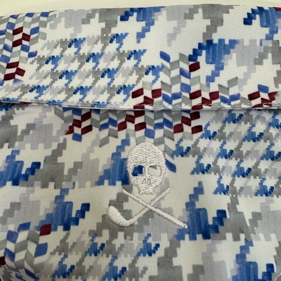 NWT Robert Graham Clubhouse Basel Geometric Performance Golf Polo MEDIUM $128 - Picture 10 of 12